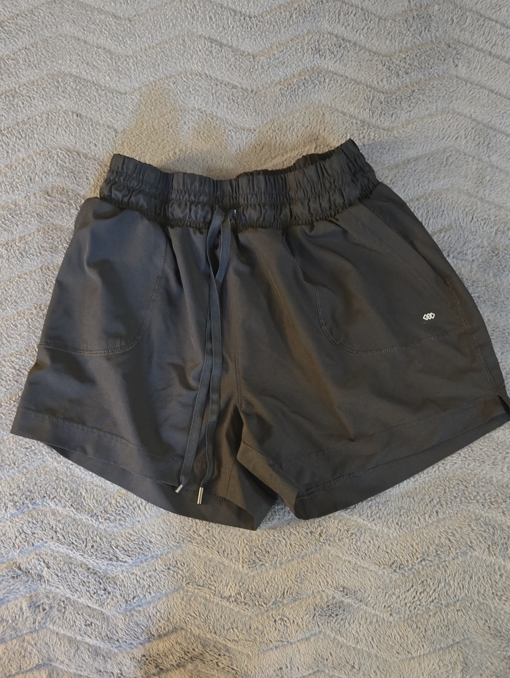 Women's Black Athletic Drawstring Shorts with Pockets